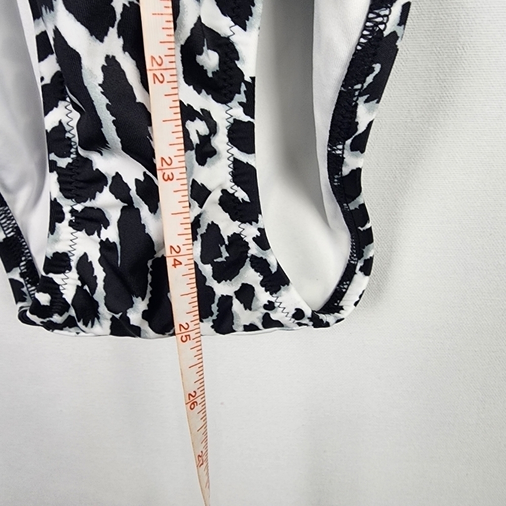 NWT Victorias Secret Animal Print Braided Strap Plunge One Piece Swimsuit SIZE L - Picture 2 of 9